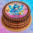 Tortenaufleger Tortendeko Fototorte Tortenbild Geburtstag Einschulung Taufe Fee Elfe Märchen FT31 (Zuckerpapier)