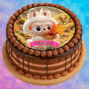 Tortenaufleger Tortendeko Fototorte Tortenbild Geburtstag Taufe Labubu LA01 (Zuckerpapier)