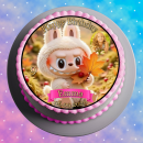 Tortenaufleger Tortendeko Fototorte Tortenbild Geburtstag Taufe Labubu Stoffmonster Plüschmonster LA01 (Zuckerpapier)