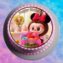 Tortenaufleger Tortendeko Fototorte Tortenbild Geburtstag Taufe Labubu LA02 (Zuckerpapier)