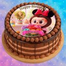 Tortenaufleger Tortendeko Fototorte Tortenbild Geburtstag Taufe Labubu Stoffmonster Plüschmonster LA02 (Zuckerpapier)
