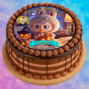 Tortenaufleger Tortendeko Fototorte Tortenbild Geburtstag Taufe Labubu LA03 (Zuckerpapier)