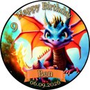 Tortenaufleger Drache | Flügel Feuer Felsen