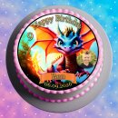 Tortenaufleger Tortendeko Fototorte Tortenbild Geburtstag Drache Dragon DR03 (Zuckerpapier)