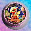Tortenaufleger Tortendeko Fototorte Tortenbild Geburtstag Drache Dragon DR04 (Zuckerpapier)