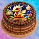Tortenaufleger Tortendeko Fototorte Tortenbild Geburtstag Drache Dragon DR04 (Zuckerpapier)