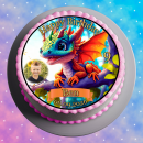 Tortenaufleger Tortendeko Fototorte Tortenbild Geburtstag Drache Dragon DR05 (Zuckerpapier)