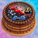 Tortenaufleger Tortendeko Fototorte Geburtstag rote Herzen Blumen Gothic Liebe BL02 (Zuckerpapier) Rund 20 cm Ø mit Foto