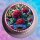 Tortenaufleger Tortendeko Fototorte Geburtstag rote Rosen Buntglasfenster Gothic BL04 (Zuckerpapier) Rund 14 cm Ø ohne Foto