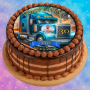 Tortenaufleger Tortendeko Fototorte Tortenbild Geburtstag Party Fahrzeuge Lkw Truck FZ20 (Zuckerpapier)