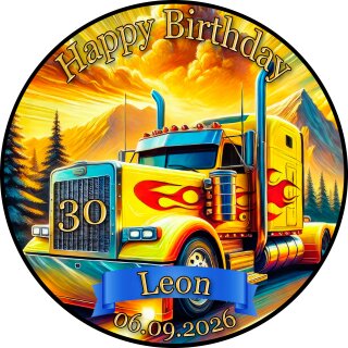 Tortenaufleger Tortendeko Fototorte Tortenbild Geburtstag Party Fahrzeuge Lkw Truck FZ21 (Zuckerpapier)
