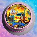 Tortenaufleger Tortendeko Fototorte Tortenbild Geburtstag Party Fahrzeuge Lkw Truck FZ21 (Zuckerpapier)