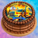 Tortenaufleger Tortendeko Fototorte Tortenbild Geburtstag Party Fahrzeuge Lkw Truck FZ21 (Zuckerpapier)