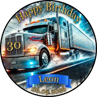 Tortenaufleger Tortendeko Fototorte Tortenbild Geburtstag Party Fahrzeuge Lkw Truck FZ22 (Zuckerpapier)