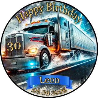 Tortenaufleger Tortendeko Fototorte Tortenbild Geburtstag Party Fahrzeuge Lkw Truck FZ22 (Zuckerpapier)