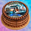 Tortenaufleger Tortendeko Fototorte Tortenbild Geburtstag Party Fahrzeuge Lkw Truck FZ22 (Zuckerpapier)