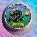 Tortenaufleger Tortendeko Fototorte Tortenbild Geburtstag Party Fahrzeuge Monstertruck FZ23 (Zuckerpapier)