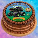 Tortenaufleger Tortendeko Fototorte Tortenbild Geburtstag Party Fahrzeuge Monstertruck FZ23 (Zuckerpapier)