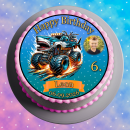 Tortenaufleger Tortendeko Fototorte Tortenbild Geburtstag Party Fahrzeuge Monstertruck FZ24 (Zuckerpapier)