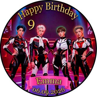 Tortenaufleger Tortendeko Fototorte Tortenbild Geburtstag Party CYBER SINS Boyband K-Pop KP08 (Zuckerpapier)