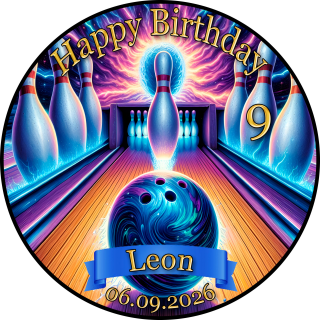 Tortenaufleger Tortendeko Fototorte Geburtstag Hobby Party Sport Bowling Bowlen BW07 (Zuckerpapier)