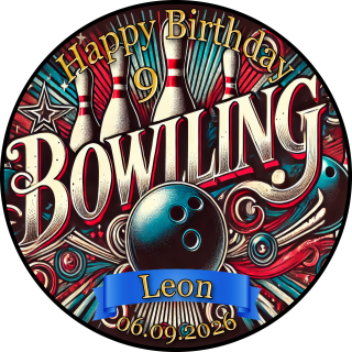 Tortenaufleger Tortendeko Fototorte Geburtstag Hobby Party Sport Bowling Bowlen BW08 (Zuckerpapier)