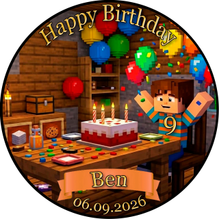 Tortenaufleger Tortendeko Fototorte Tortenbild Geburtstag Party Gamer Pixel Videospiel GO08 (Zuckerpapier)