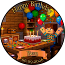 Tortenaufleger Tortendeko Fototorte Tortenbild Geburtstag Party Gamer Pixel Videospiel GO08 (Zuckerpapier)