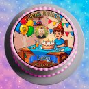 Tortenaufleger Tortendeko Fototorte Tortenbild Geburtstag Party Gamer Pixel Videospiel GO08 (Zuckerpapier)