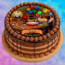 Tortenaufleger Tortendeko Fototorte Tortenbild Geburtstag Party Gamer Pixel Videospiel GO08 (Zuckerpapier)