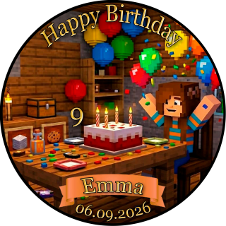 Tortenaufleger Tortendeko Fototorte Tortenbild Geburtstag Party Gamer Pixel Videospiel GO09 (Zuckerpapier)