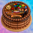 Tortenaufleger Tortendeko Fototorte Tortenbild Geburtstag Party Gamer Pixel Videospiel GO09 (Zuckerpapier)