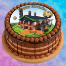 Tortenaufleger Tortendeko Fototorte Tortenbild Geburtstag Party Gamer Pixel Fabrik Gras Grün Videospiel GO10 (Zuckerpapier)