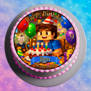 Tortenaufleger Tortendeko Fototorte Tortenbild Geburtstag Party Gamer Pixel Videospiel GO13 (Zuckerpapier)