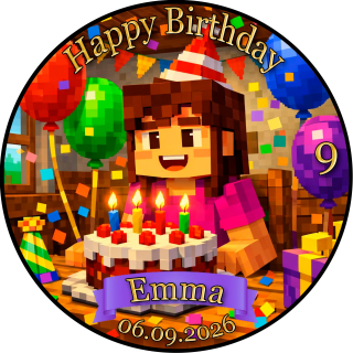 Tortenaufleger Tortendeko Fototorte Tortenbild Geburtstag Party Gamer Pixel Videospiel GO14 (Zuckerpapier)