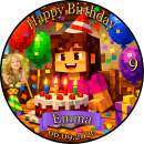 Tortenaufleger Tortendeko Fototorte Tortenbild Geburtstag Party Gamer Pixel Videospiel GO14 (Zuckerpapier)