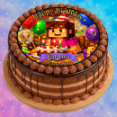 Tortenaufleger Tortendeko Fototorte Tortenbild Geburtstag Party Gamer Pixel Videospiel GO14 (Zuckerpapier)