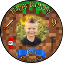 Tortenaufleger Tortendeko Fototorte Tortenbild Geburtstag Party Gamer Pixel Videospiel GO15 (Zuckerpapier)