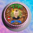 Tortenaufleger Tortendeko Fototorte Tortenbild Geburtstag Party Gamer Pixel Videospiel GO15 (Zuckerpapier) Rund 20 cm Ø mit Foto