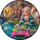 Tortenaufleger Tortendeko Fototorte Tortenbild Geburtstag Einschulung Fee Elfe Märchen Burg Schloss Wasserdrache FT34 (Zuckerpapier)