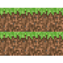 Tortenband Geburtstag Party Gamer Pixel Gras Grün Videospiel GO11 (Zuckerpapier) 2 Stück á 25 cm x 9,5 cm Motiv 1