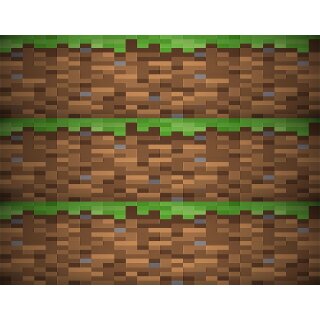 Tortenband Geburtstag Party Gamer Pixel Gras Grün Videospiel GO11 (Zuckerpapier) 3 Stück á 25 cm x 6,5 cm Motiv 2