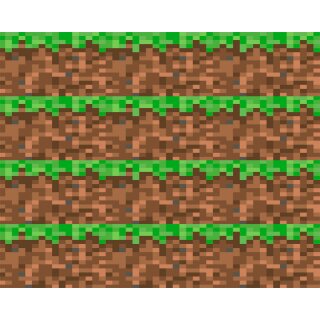 Tortenband Geburtstag Party Gamer Pixel Gras Grün Videospiel GO11 (Zuckerpapier)