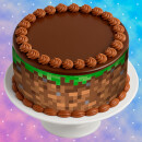 Tortenband Geburtstag Party Gamer Pixel Gras Grün Videospiel GO11 (Zuckerpapier)