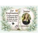 Tortenaufleger Konfirmation Buchform Eukalyptus...