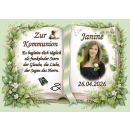 Tortenaufleger Kommunion Buchform Greenery-Stil Botanisch...