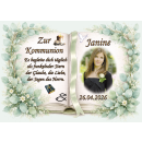 Tortenaufleger Kommunion Buchform Eukalyptus Greenery-Sil Floral Vintage Aquarell Botanisch K36