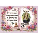 Tortenaufleger Kommunion Buchform Blumen Floral Aquarell...