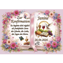 Tortenaufleger Konfirmation Buchform Blumen Floral Aquarell Pastell Vintage K37