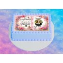 Tortenaufleger Konfirmation Buchform Blumen Floral Aquarell Pastell Vintage K37